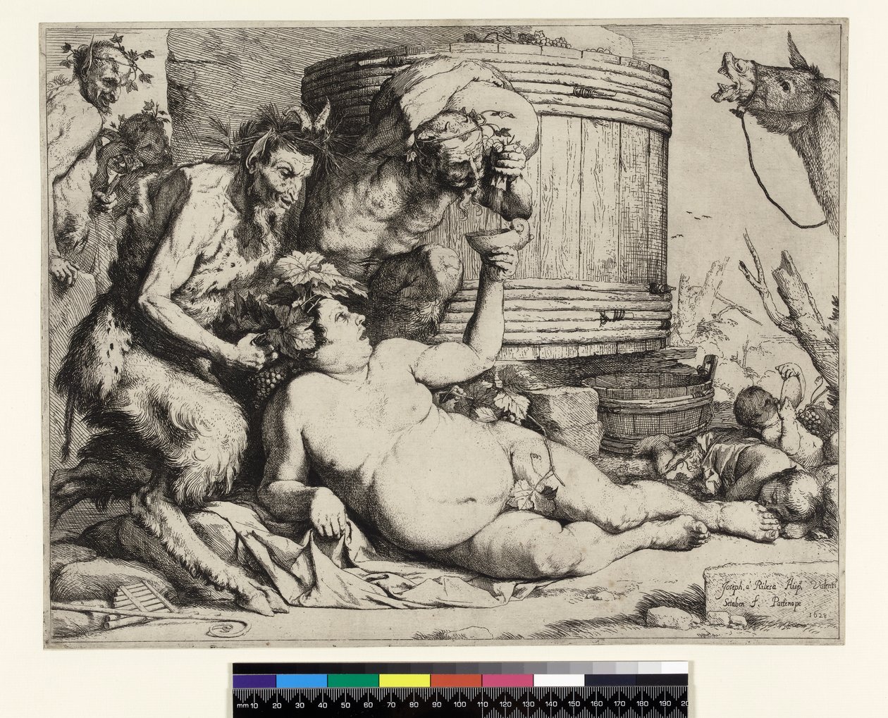 Silenus bêbado. Silenus no barril de vinho, antes de 1652 de Jusepe de Ribera