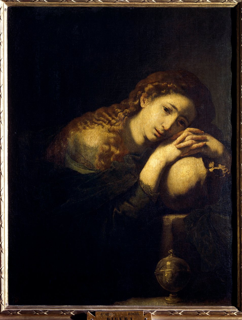 A Penitente Madeleine. Pintura de José de Ribera chamada Spagnoletto "os Espanhóis" (1591-1652) de Jusepe de Ribera