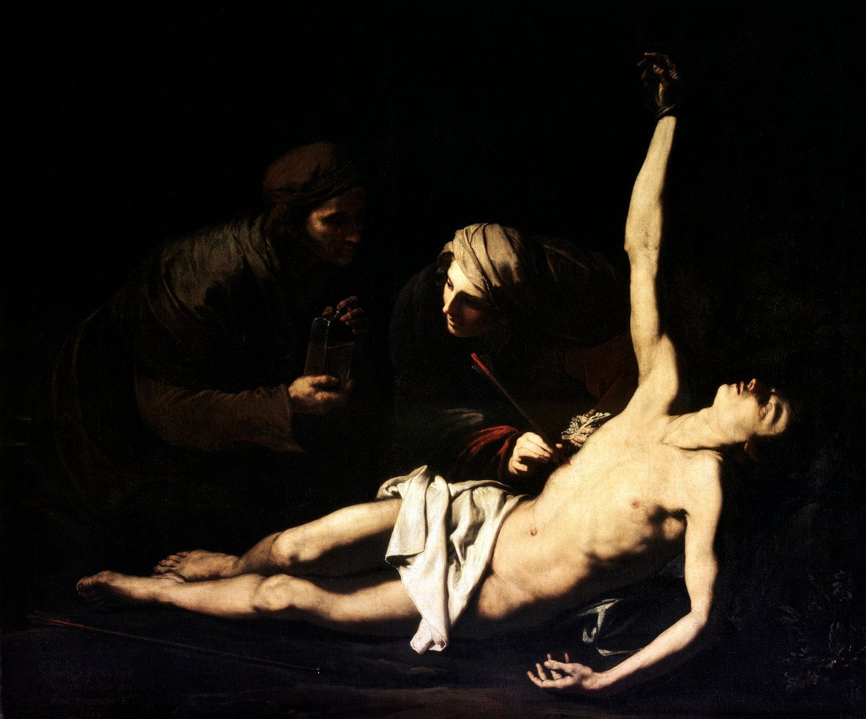 Os santos Sebastião, Irene e Lúcia, 1628 de Jusepe de Ribera