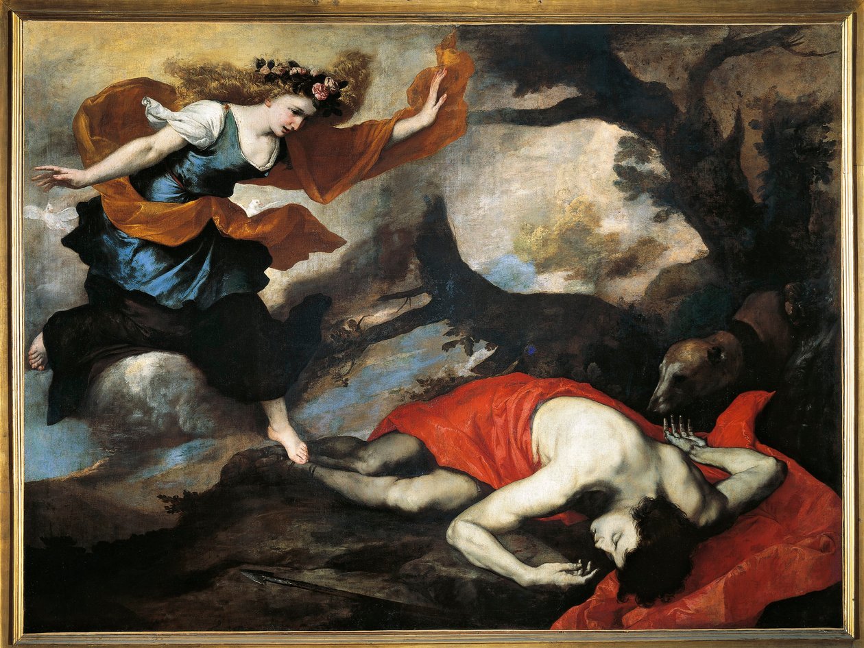 Vénus e Adonis (óleo sobre tela) de Jusepe de Ribera