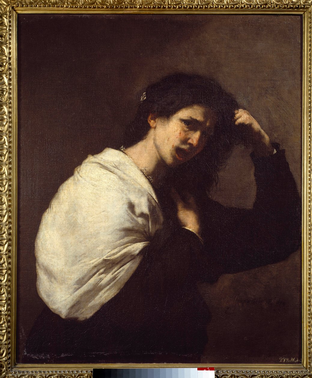Mulher a rasgar o cabelo Pintura de José de Ribera dit il Spagnoletto "os Espanhóis" (1591-1652) de Jusepe de Ribera