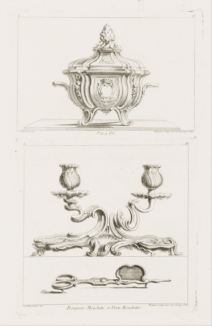 Pote de um óleo. Terrine, 5th Plate de Juste Aurèle Meissonnier