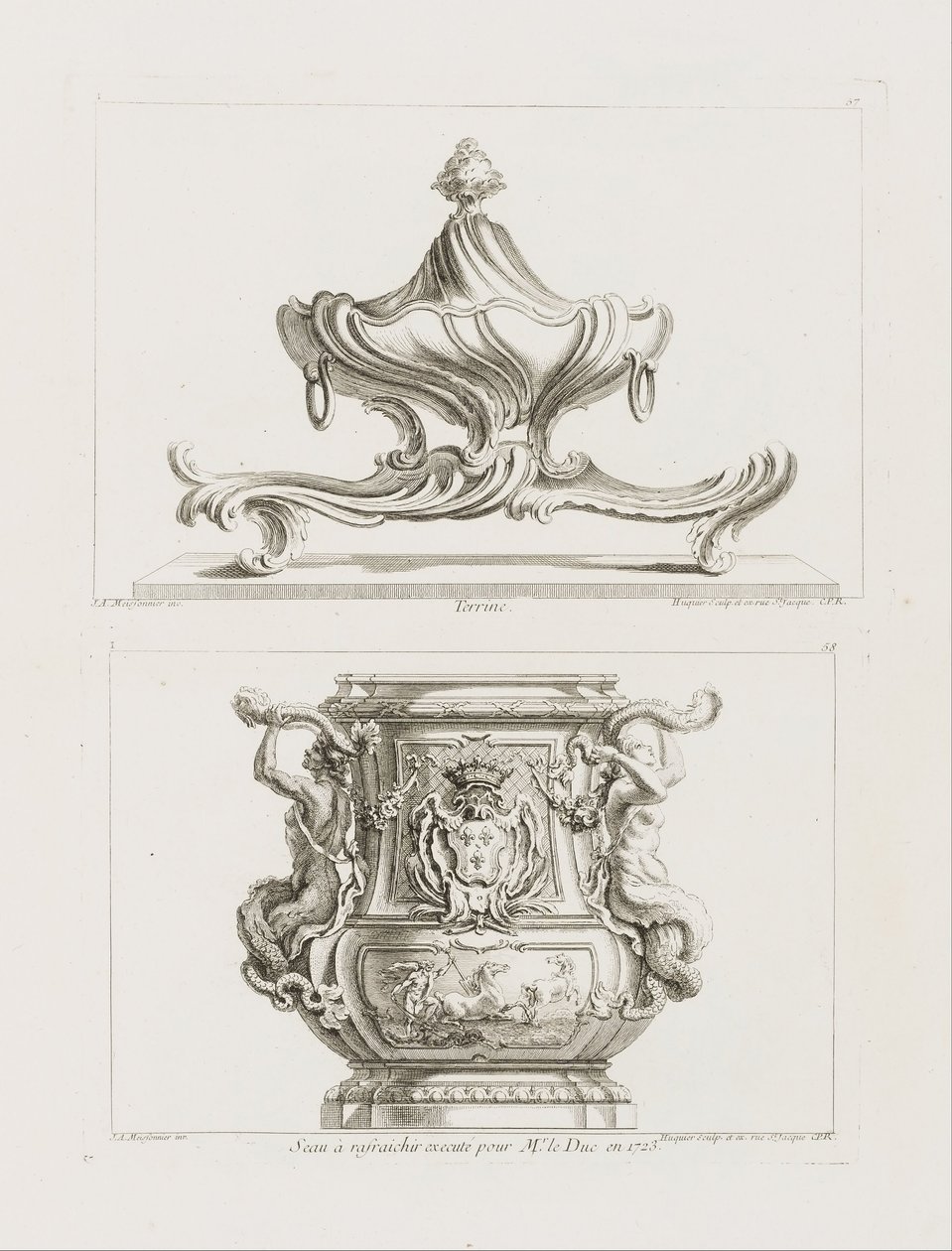 Terrine, pl. 57 na obra de Juste-Aurele Meissonnier de Juste Aurèle Meissonnier