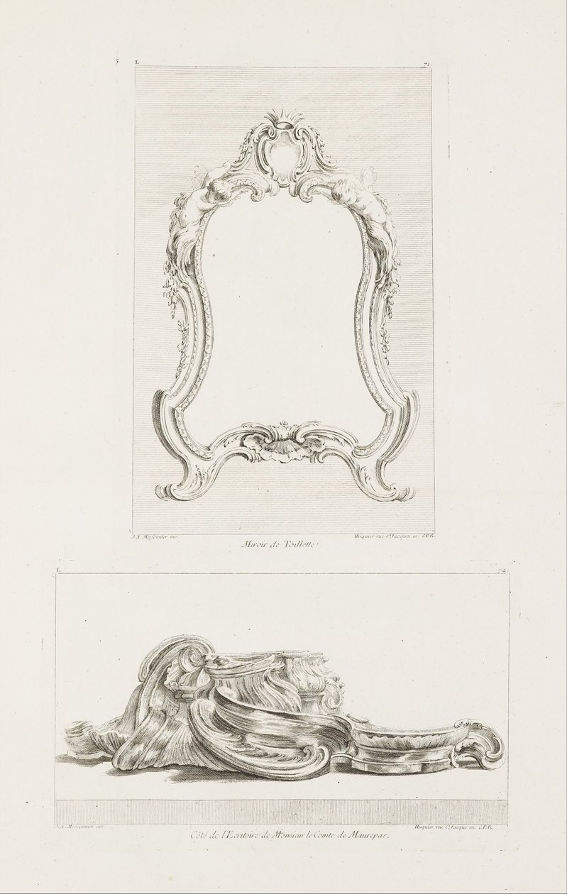 Espelho de toalete., Espelho de sanita, 5ª Placa de Juste Aurèle Meissonnier