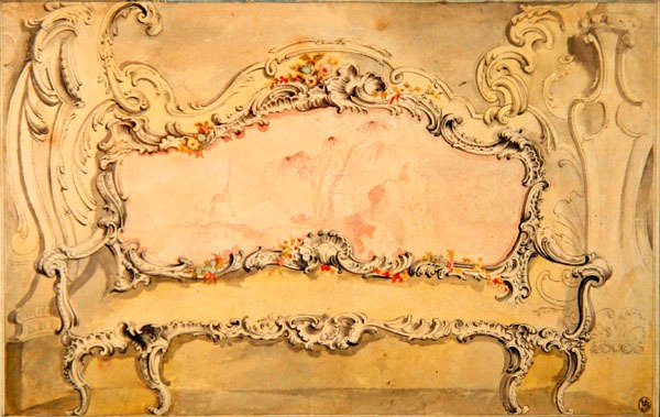 Desenho de um Sofá para o Conde Bilenski de Juste Aurèle Meissonnier