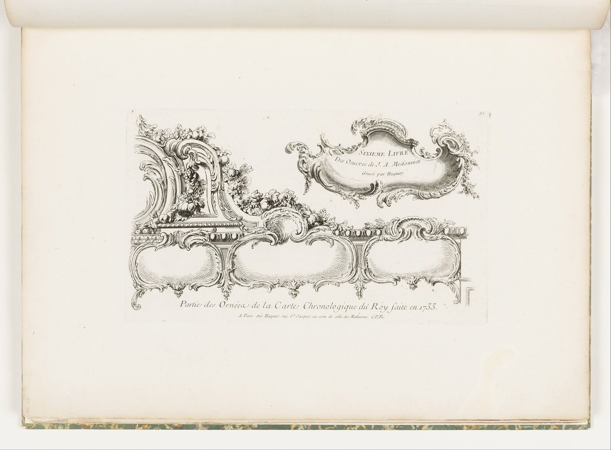 Parte da Ornamentação da Cronologia de 1733 (Antigo Testamento) para o Rei], pl. 35 na Obra de Juste Aurele Meissonnier de Juste Aurèle Meissonnier