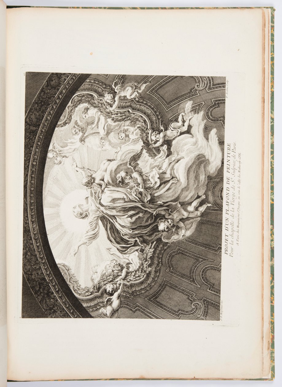 Projeto para Teto Pintado para a Capela da Virgem de São Sulpício de Paris, placa 105, em Oeuvres de Juste-Aurèle Meissonnier (Obras de Just-Aurèle Meissonnier) de Juste Aurèle Meissonnier