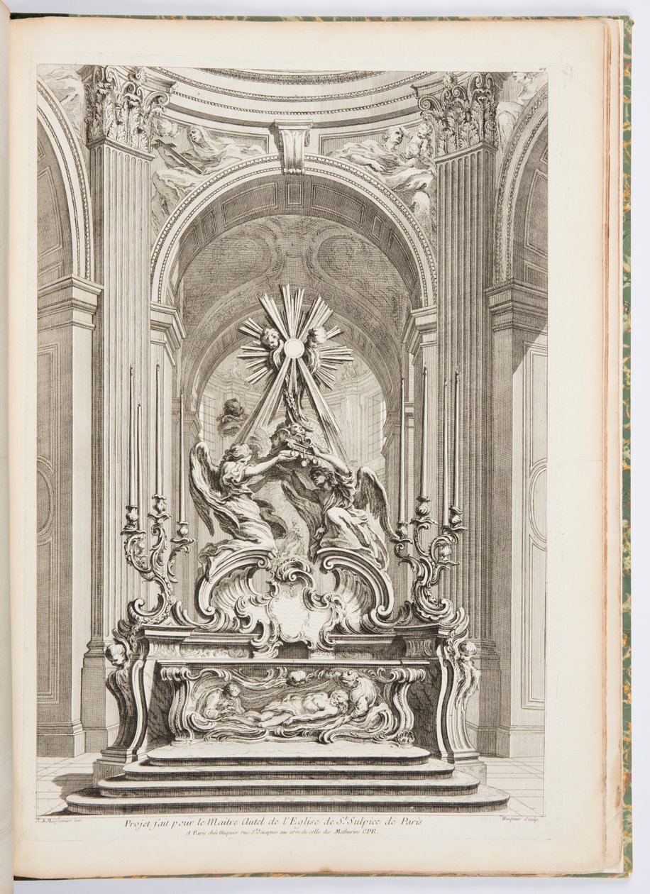 Projeto para o Altar Mestre da Igreja de São Sulpício de Paris, placa 109, em Oeuvres de Juste-Aurèle Meissonnier (Obras de Juste-Aurèle Meissonnier) de Juste Aurèle Meissonnier