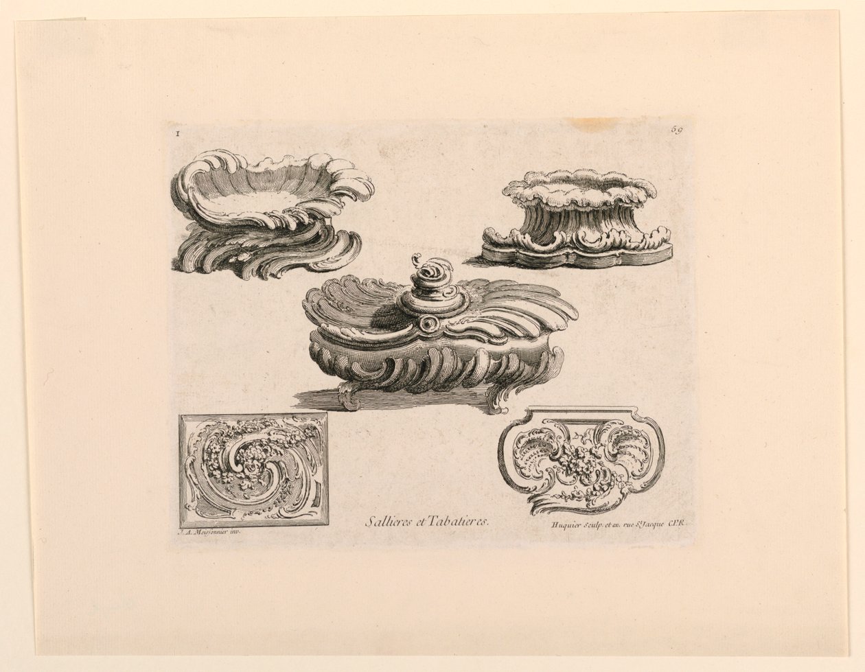 Saleiros e caixas de rapé de Juste Aurèle Meissonnier