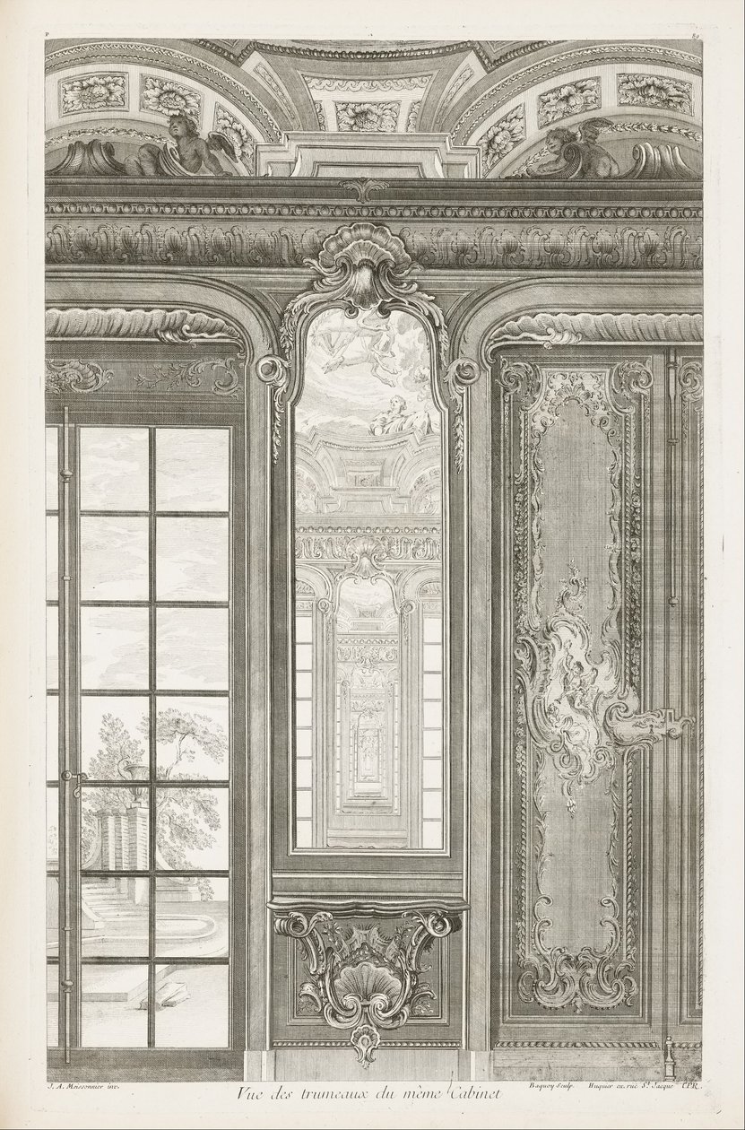 Vista dos pilares do mesmo Gabinete; Vista dos pilares do mesmo gabinete, 3ª Placa de Juste Aurèle Meissonnier