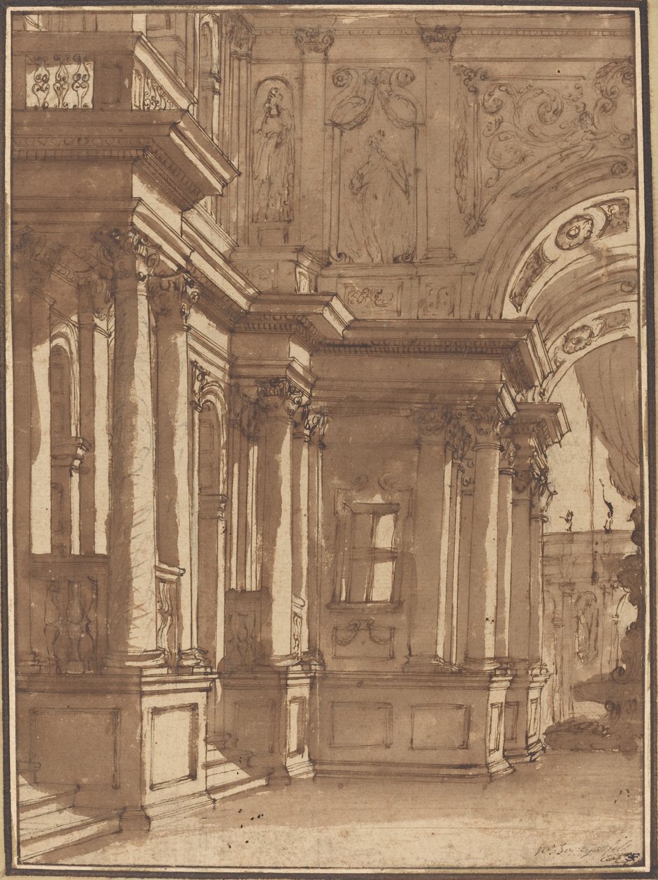 Interior de um palácio de Juste François Boucher