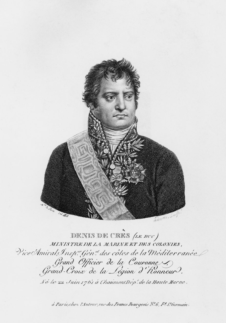 Denis Decres, Ministro da Marinha e das Colônias, gravado por Lanvin, 1813 de Justine Le Suire