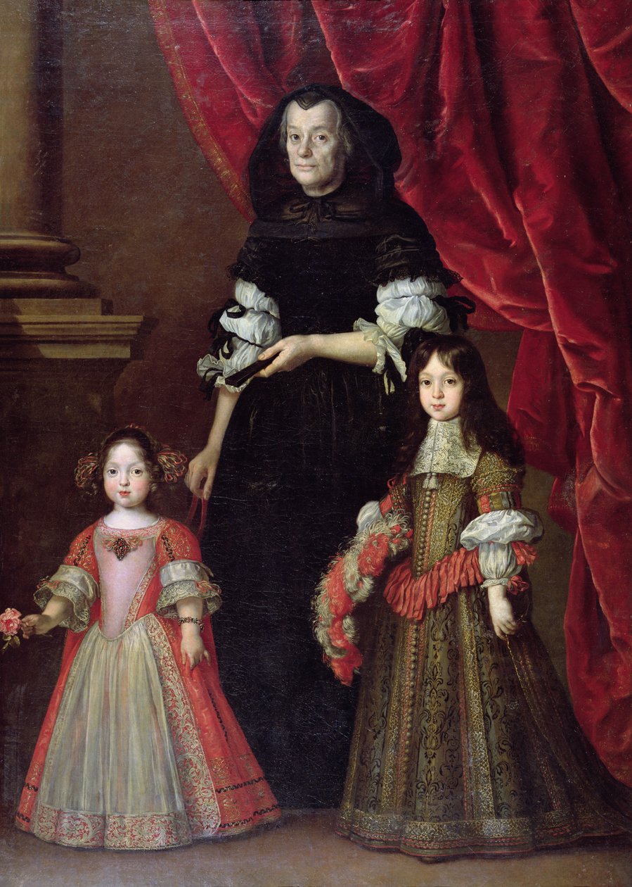 Ferdinando II (1610-70) Grão-duque da Toscana e Maria Ludovica de &39;Medici com a governanta de Justus Sustermans