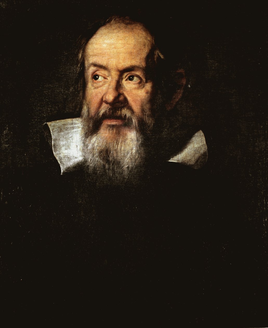 Retrato de Galileu Galilei, astrônomo italiano (óleo sobre tela de Justus Sustermans