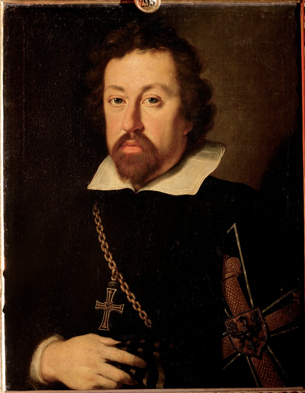 Retrato de Maximiliano III da Áustria (Maximiliano III dos Habsburgos, conhecido como o Mestre alemão (der Deutschmeister) (1558-1618) Pintura de Justus Sustermans (1597-1681) de Justus Sustermans