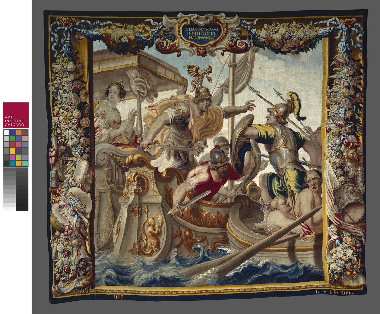 A Batalha de Actium da História de César e Cleópatra, William van Leefdael Workshop, c.1680 de Justus van Egmont
