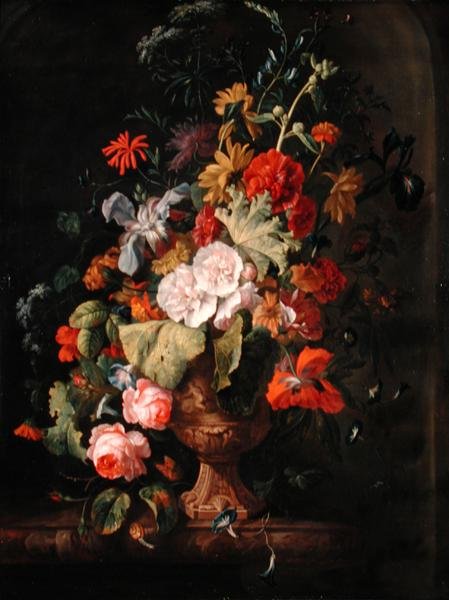 Vaso de Flores (óleo sobre tela) de Justus van Huysum