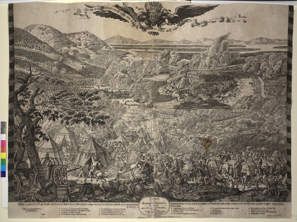 Cerco turco a Viena em 1683 (impressão) de Justus van den Nypoort