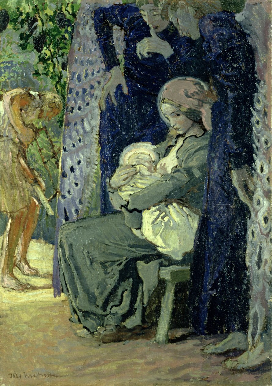 Sagrada Família, c.1913 (óleo sobre tela) de Józef Mehoffer