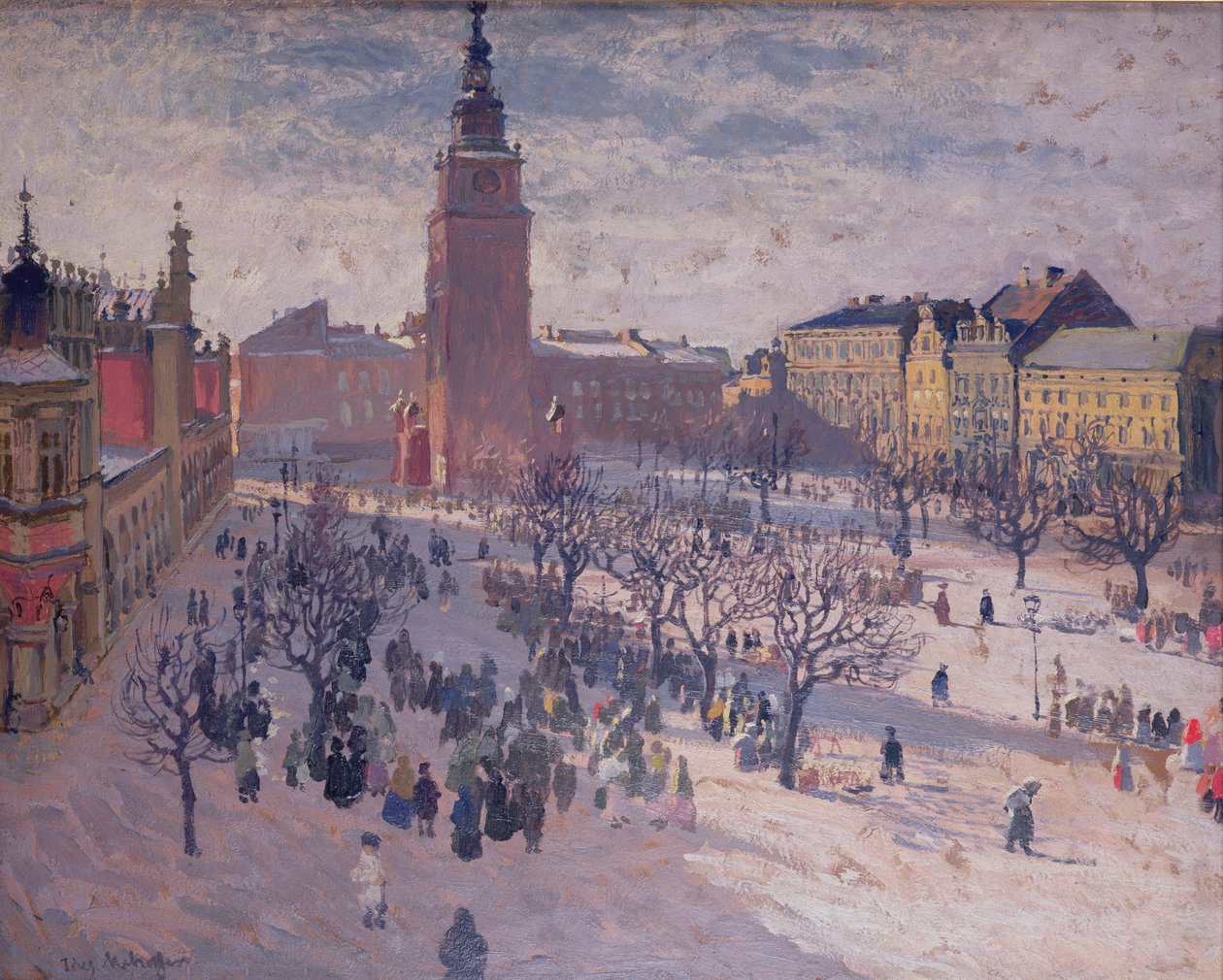 Praça do Mercado Principal em Cracóvia de Józef Mehoffer