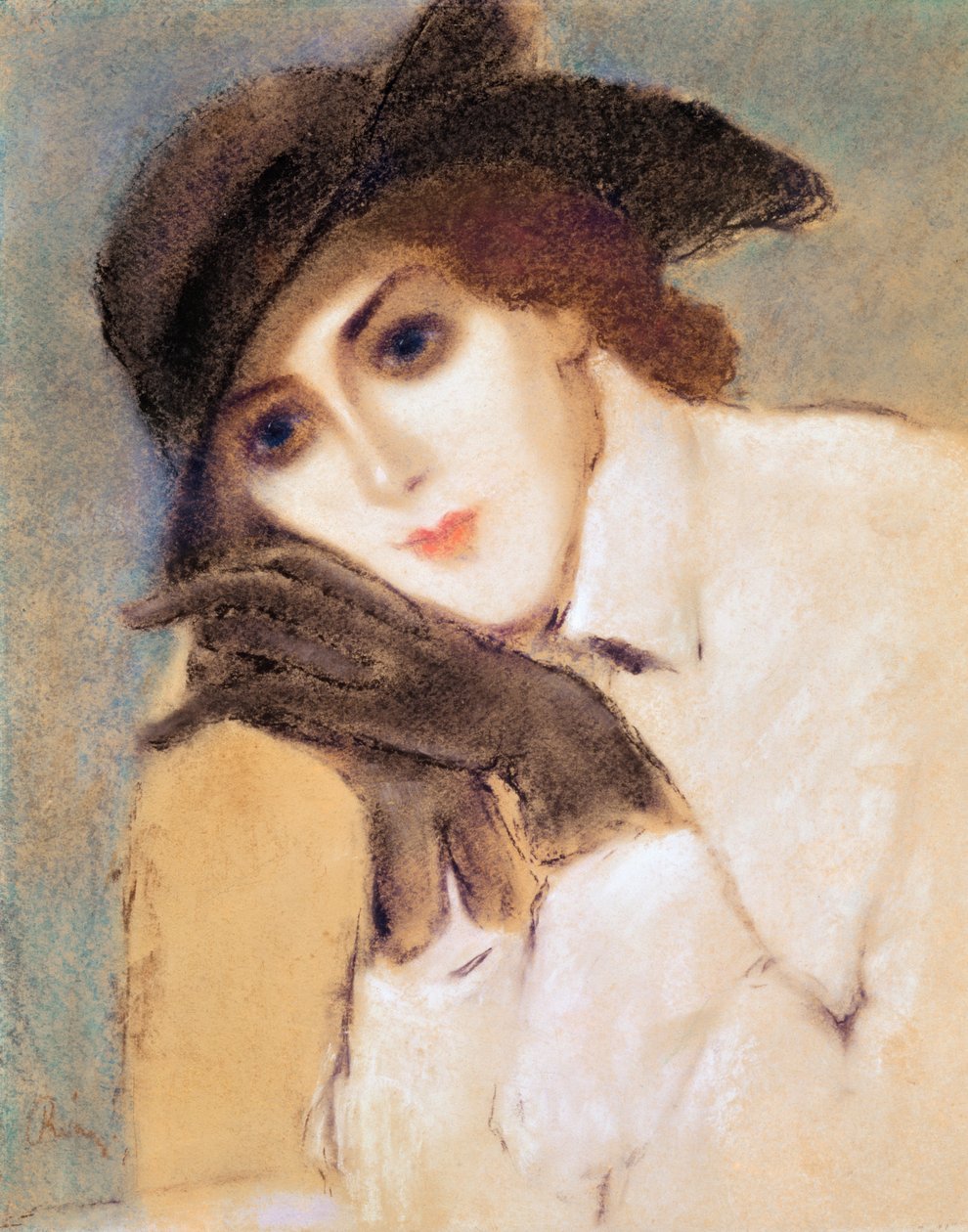 Mulher, em, pretas, luvas, (Portrait, de, Zorka, Banyai), (pastel) de József Rippl Rónai