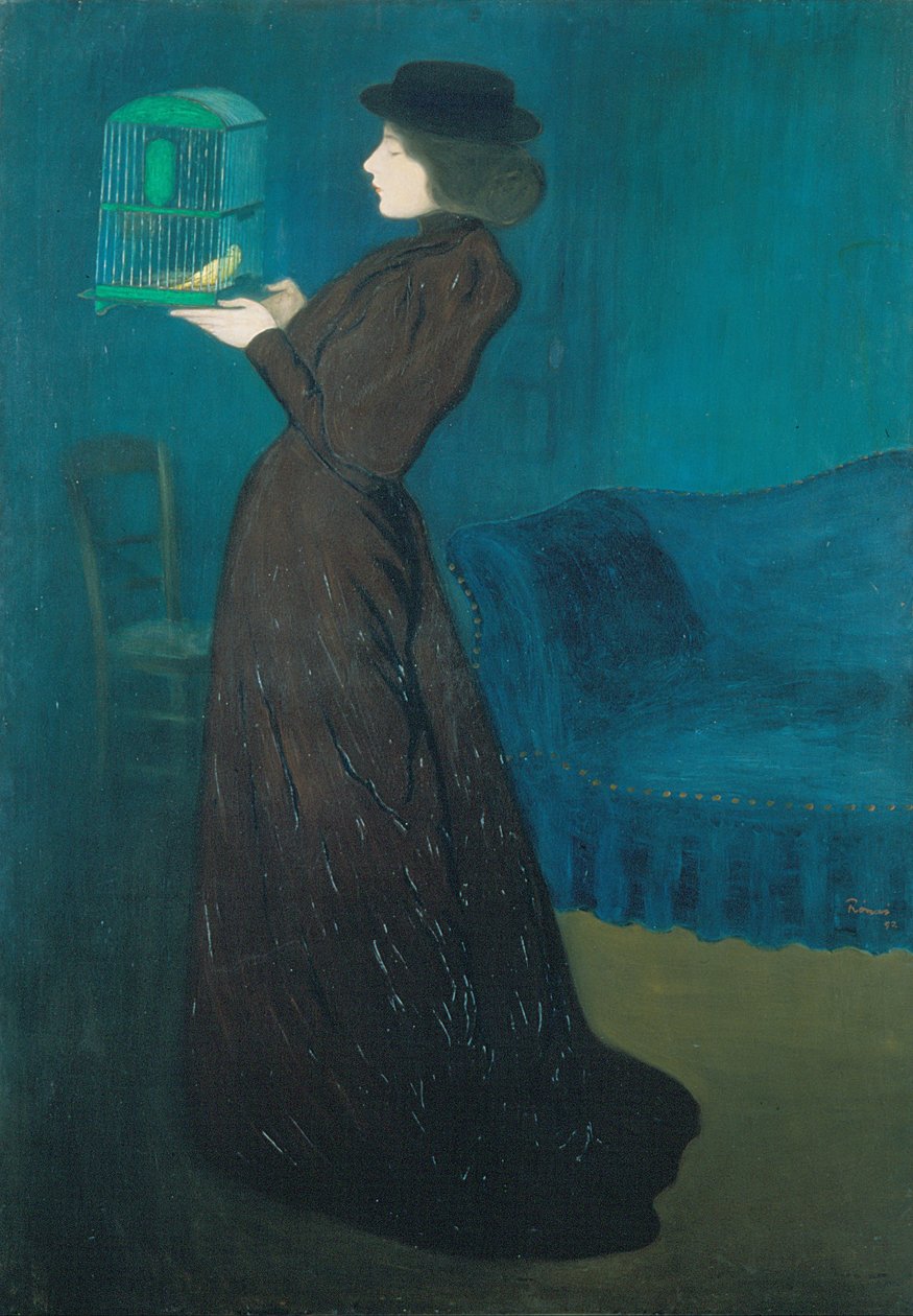 Mulher, com, um, gaiola de József Rippl Rónai