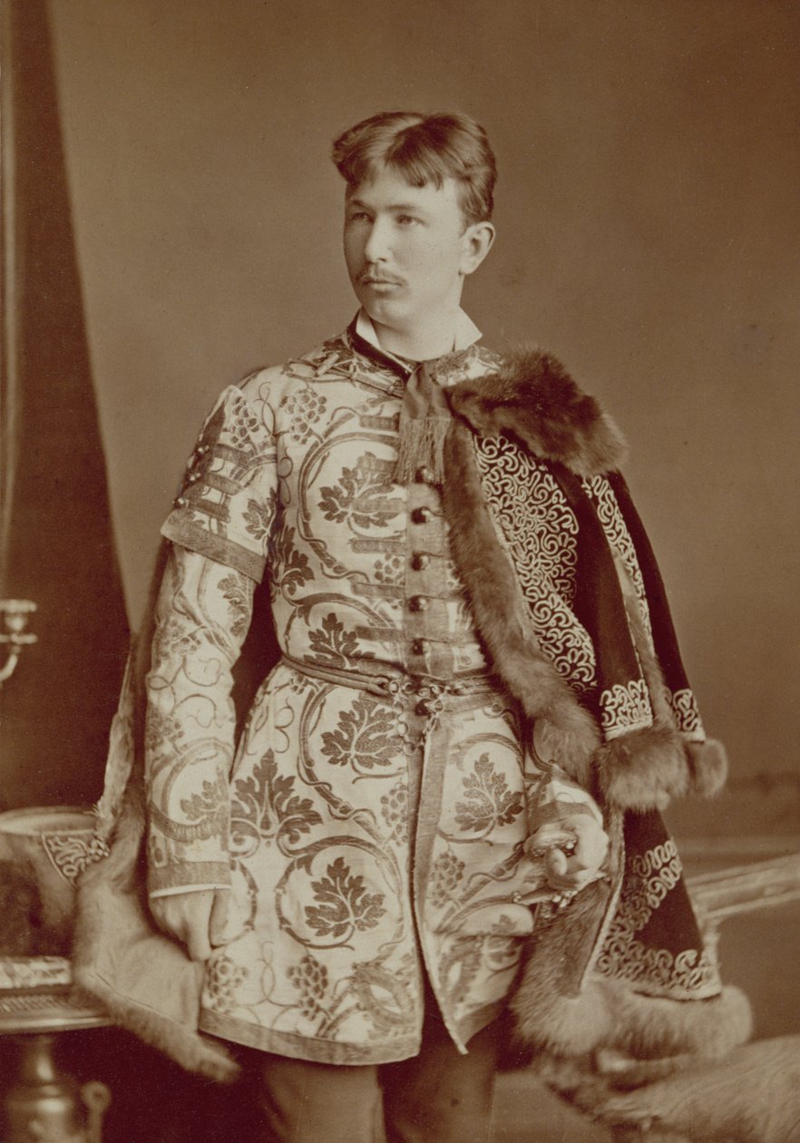 Magnata Húngaro Jovem, c.1870-80 (foto sépia) de József Borsos