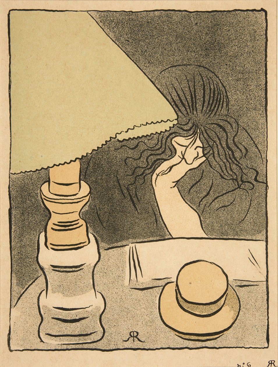 Mulher e lâmpada, pub. 1894 de József Rippl Rónai