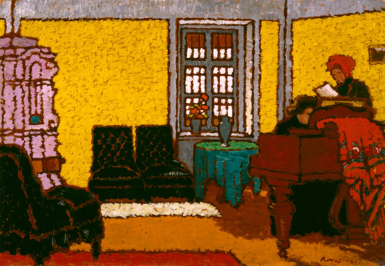 Interior, 1909 (óleo em papelão) de József Rippl Rónai