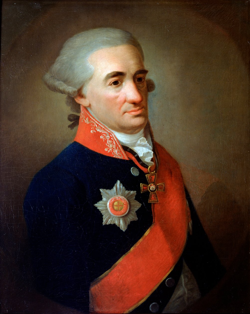 "Retrato do Poeta Michail M Kheraskov", finais do século XVIII de K Goekke