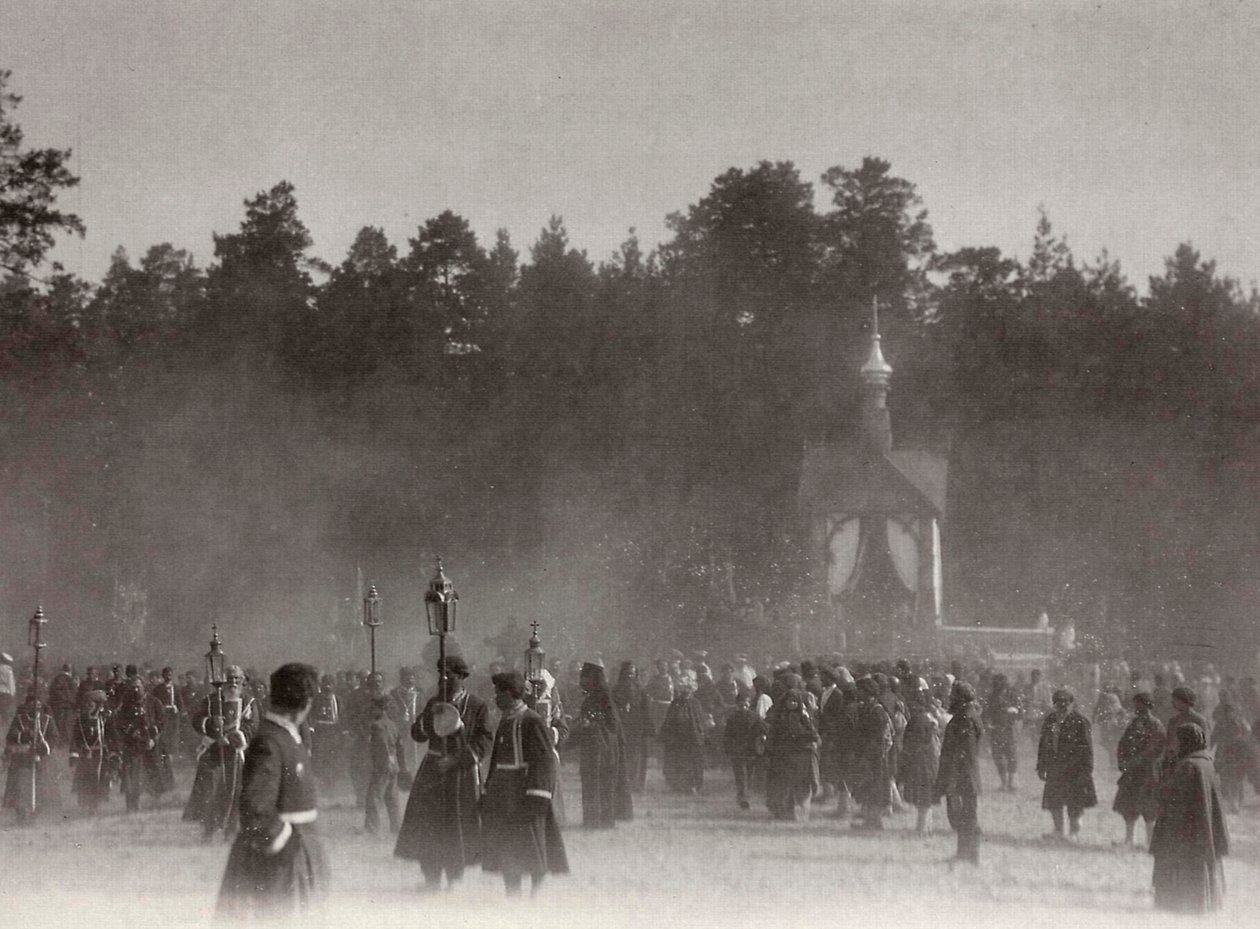 Procissão de Páscoa, Mosteiro de Sarov, Rússia, 1903 de K. von Hahn