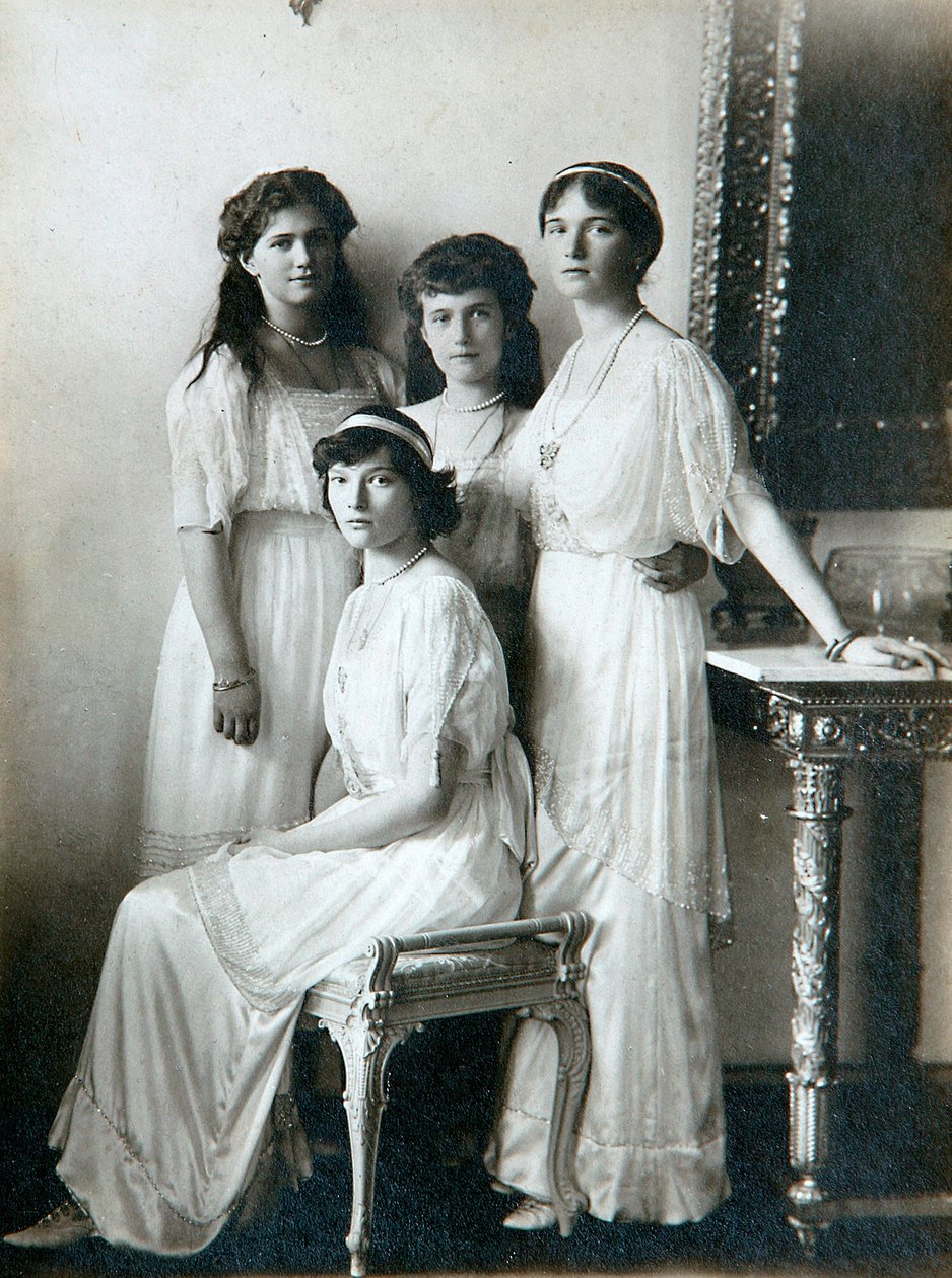 As quatro filhas do czar Nicolau II da Rússia, década de 1910 de K. von Hahn
