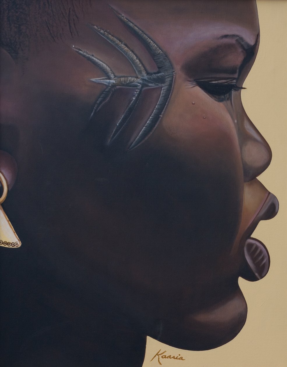 Marca Tribal, 2007 (óleo e acrílico sobre tela) de Kaaria Mucherera