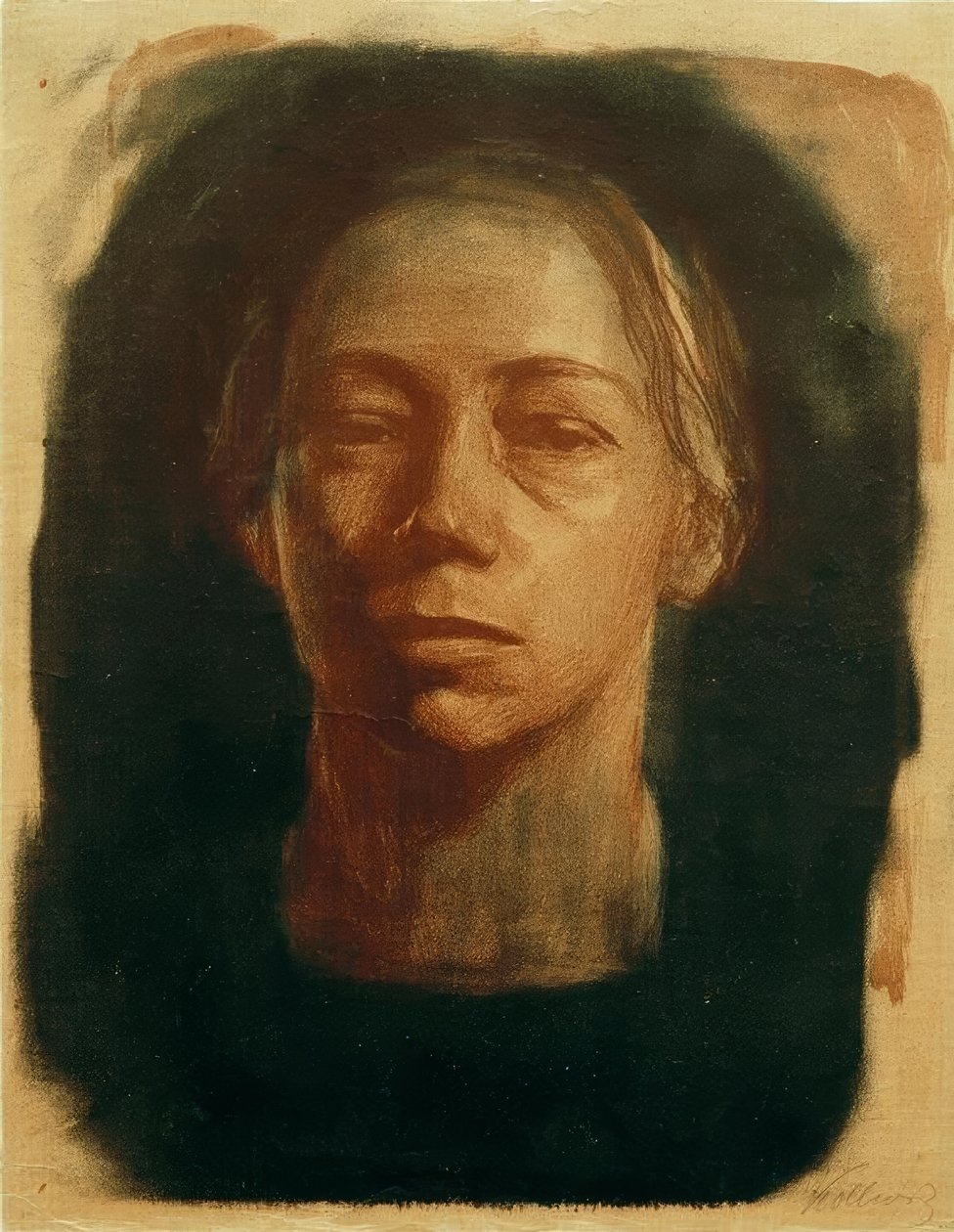 Auto-retrato em face de Käthe Kollwitz