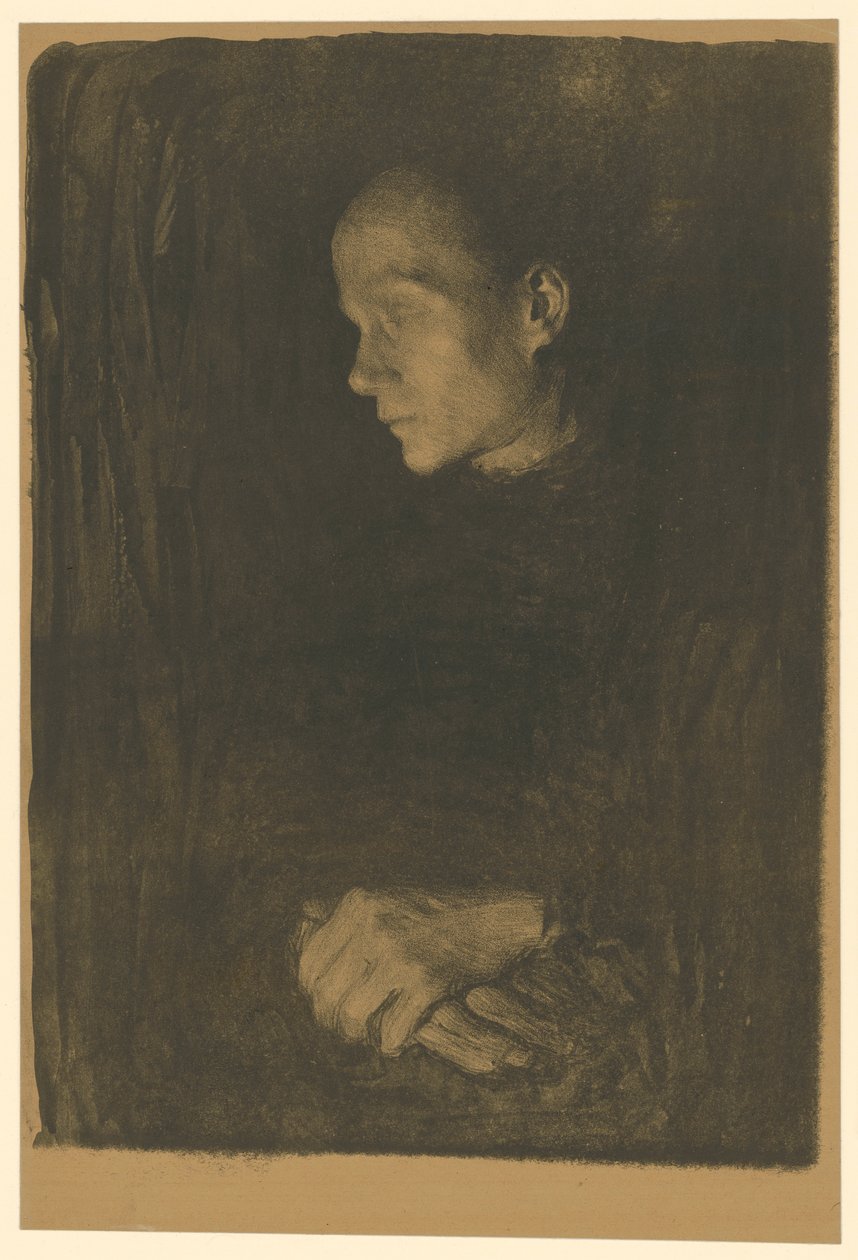Operária de perfil voltada para a esquerda (Versão definitiva, 1.º estado) de Käthe Kollwitz