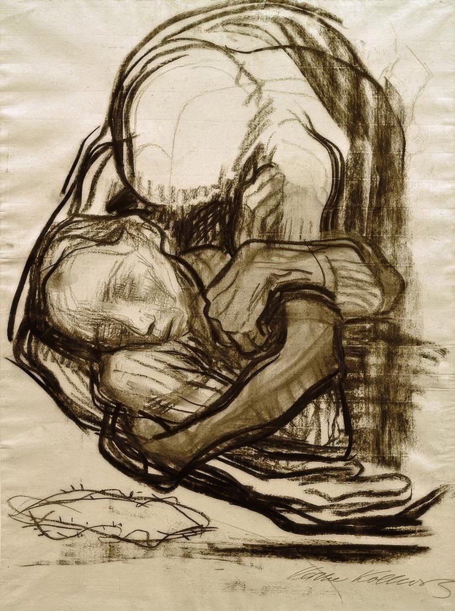 A morte leva uma mulher de Käthe Kollwitz