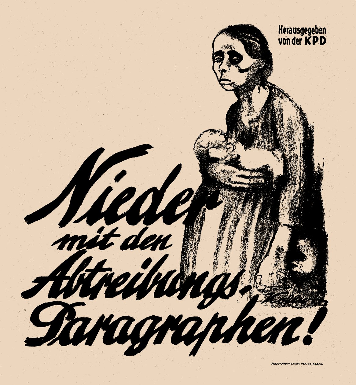 Abaixo os parágrafos do aborto!, 1923. de Käthe Kollwitz