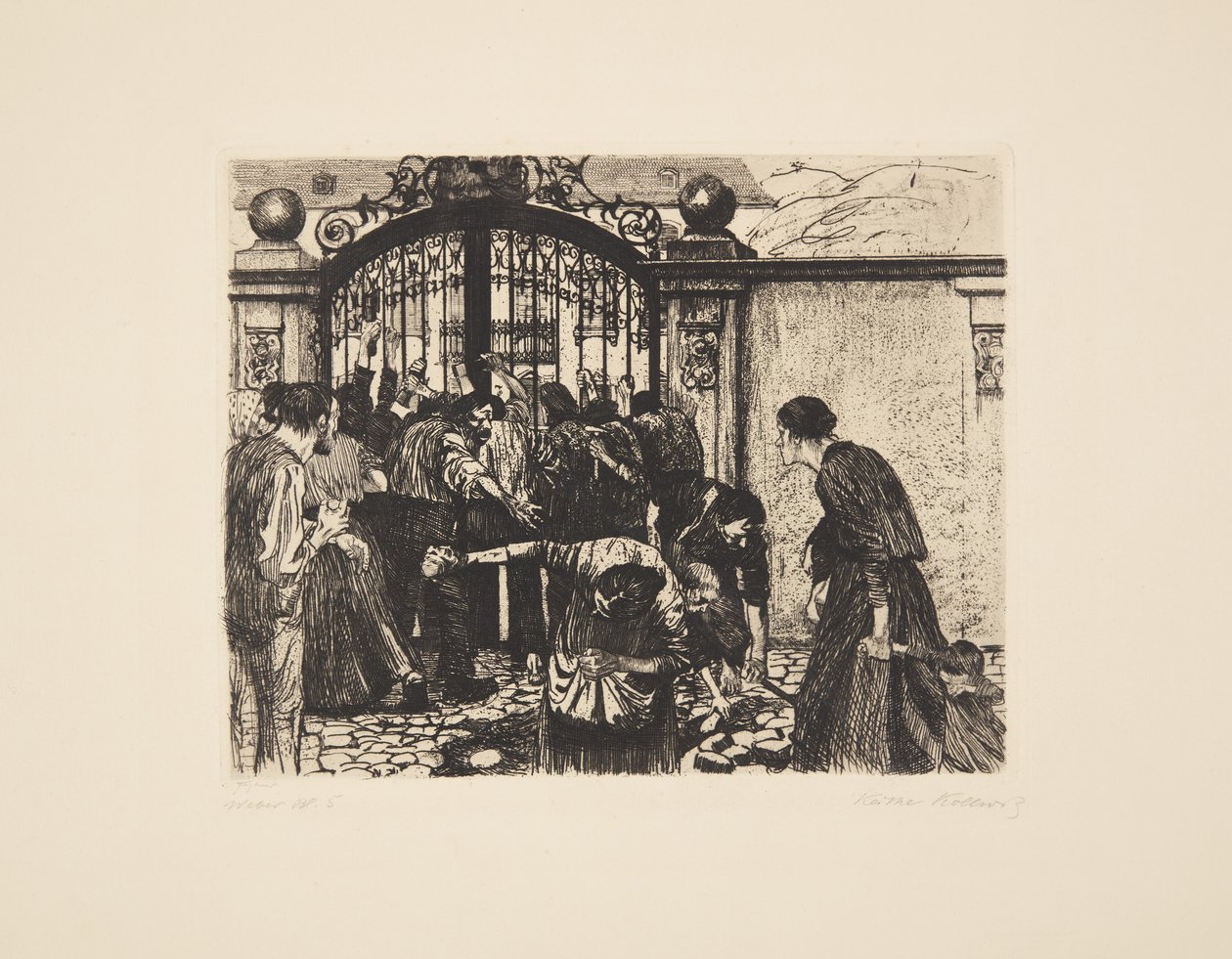 Um motim dos tecelões - tempestade de Käthe Kollwitz