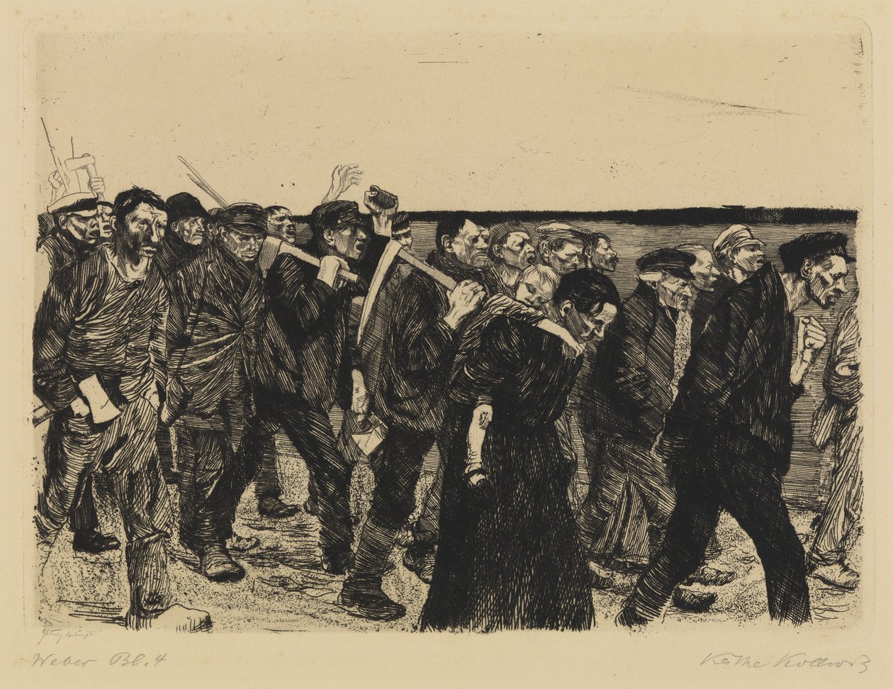 Uma revolta de tecelão - trem de tecelão de Käthe Kollwitz