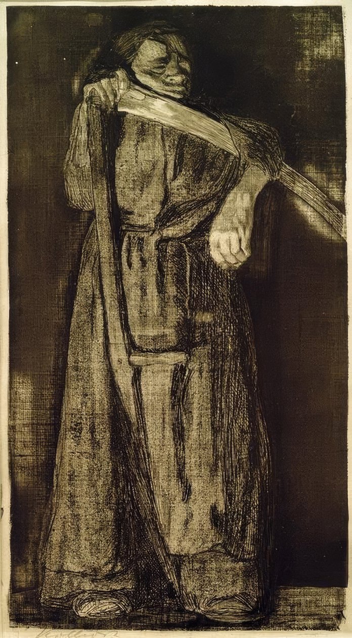 Mulher com foice de Käthe Kollwitz