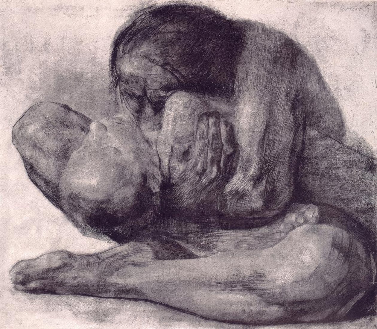 Mulher com uma criança morta de Käthe Kollwitz