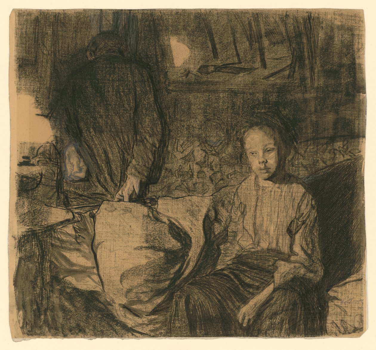 Jovem casal (1.º estado) de Käthe Kollwitz