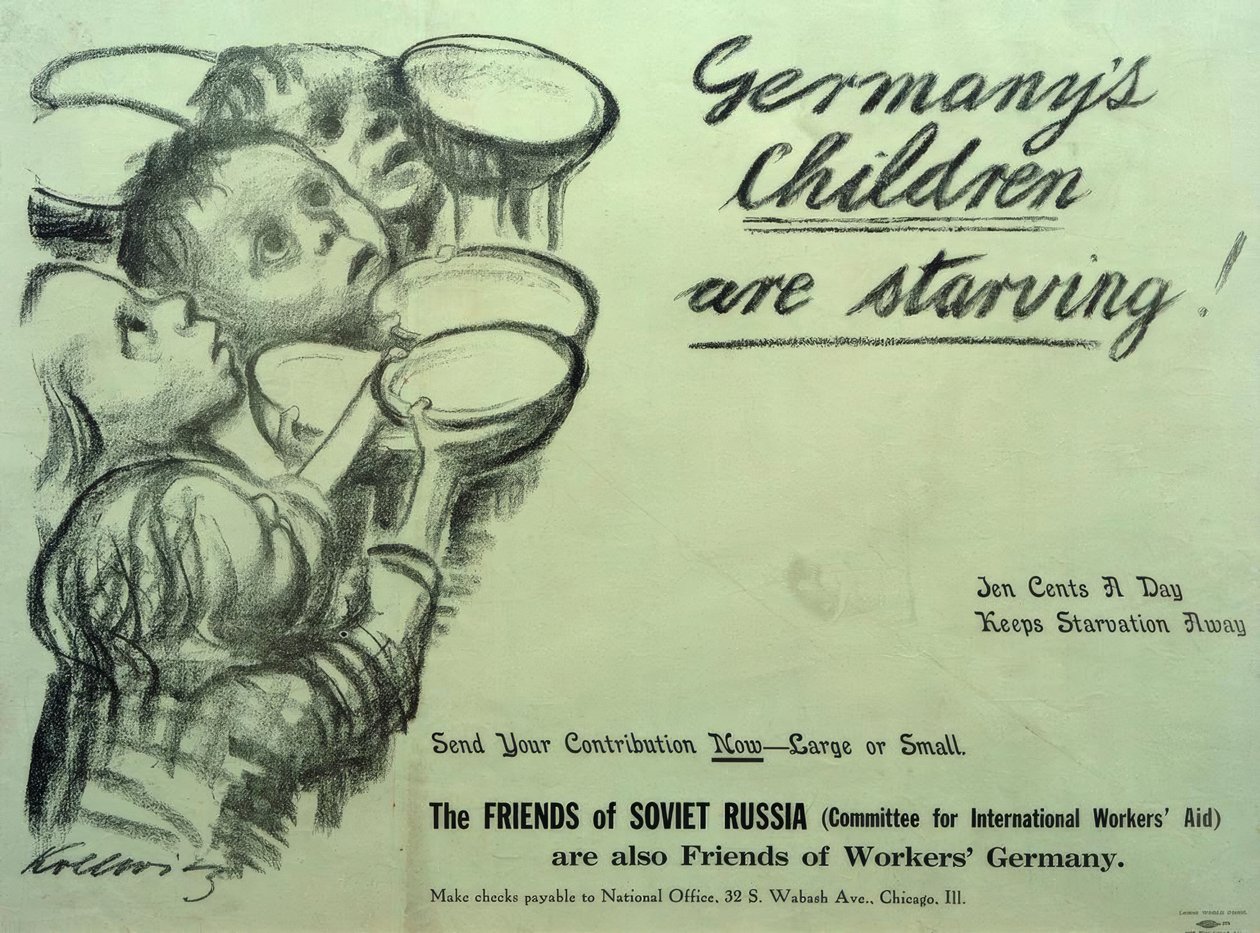K.Kollwitz, as crianças alemãs estão morrendo de fome de Käthe Kollwitz