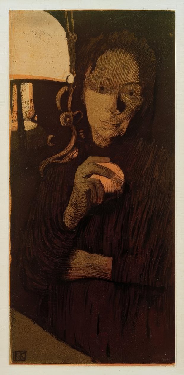 Käthe Kollwitz, mulher com laranja - 1901 de Käthe Kollwitz