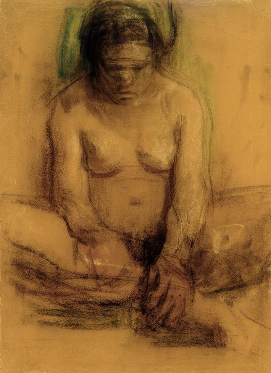 Käthe Kollwitz, ato feminino sentado de Käthe Kollwitz