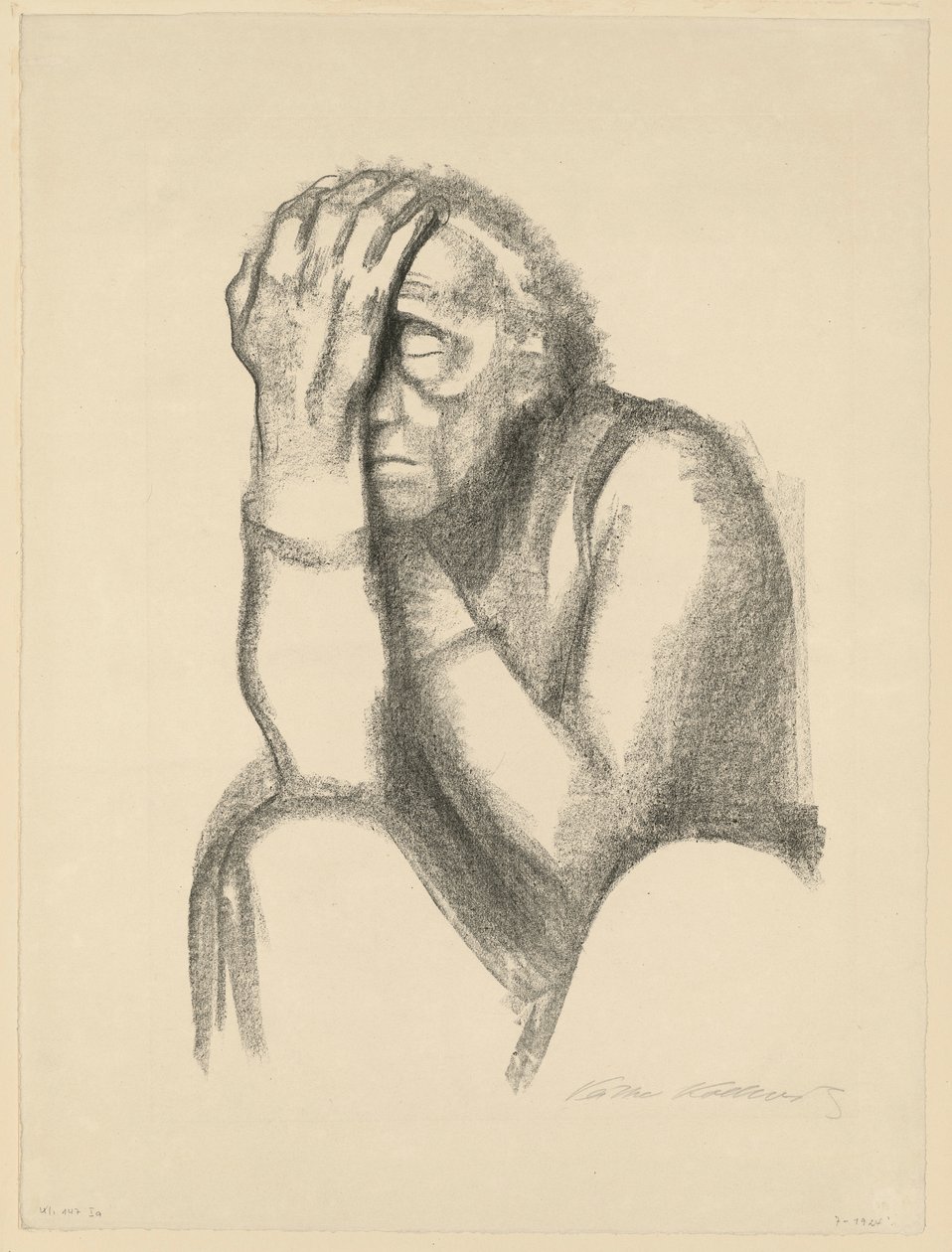 Mulher pensativa (Desespero) (2.º estado) de Käthe Kollwitz