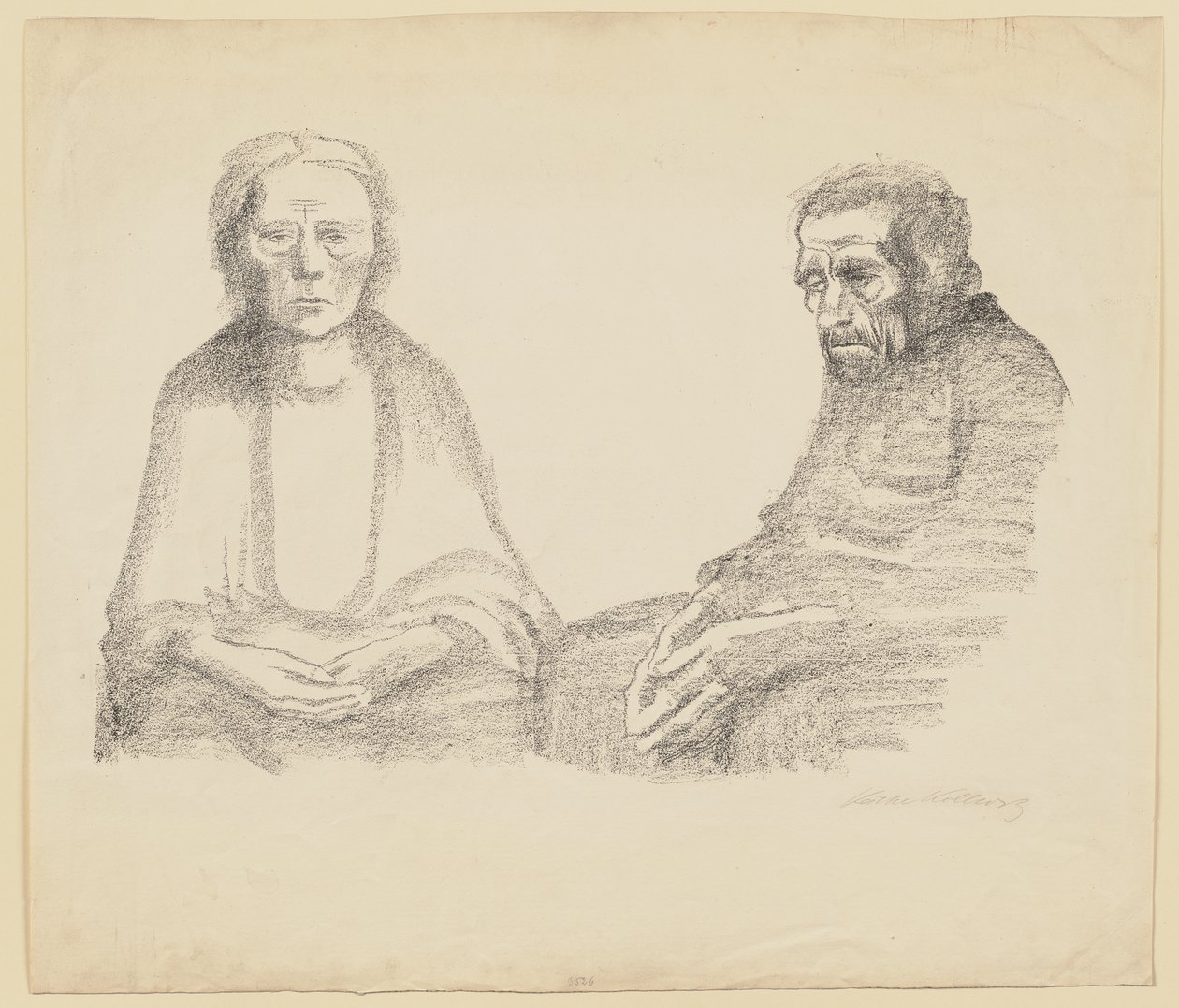 Segunda versão rejeitada da folha 3 do ciclo «Guerra» de Käthe Kollwitz