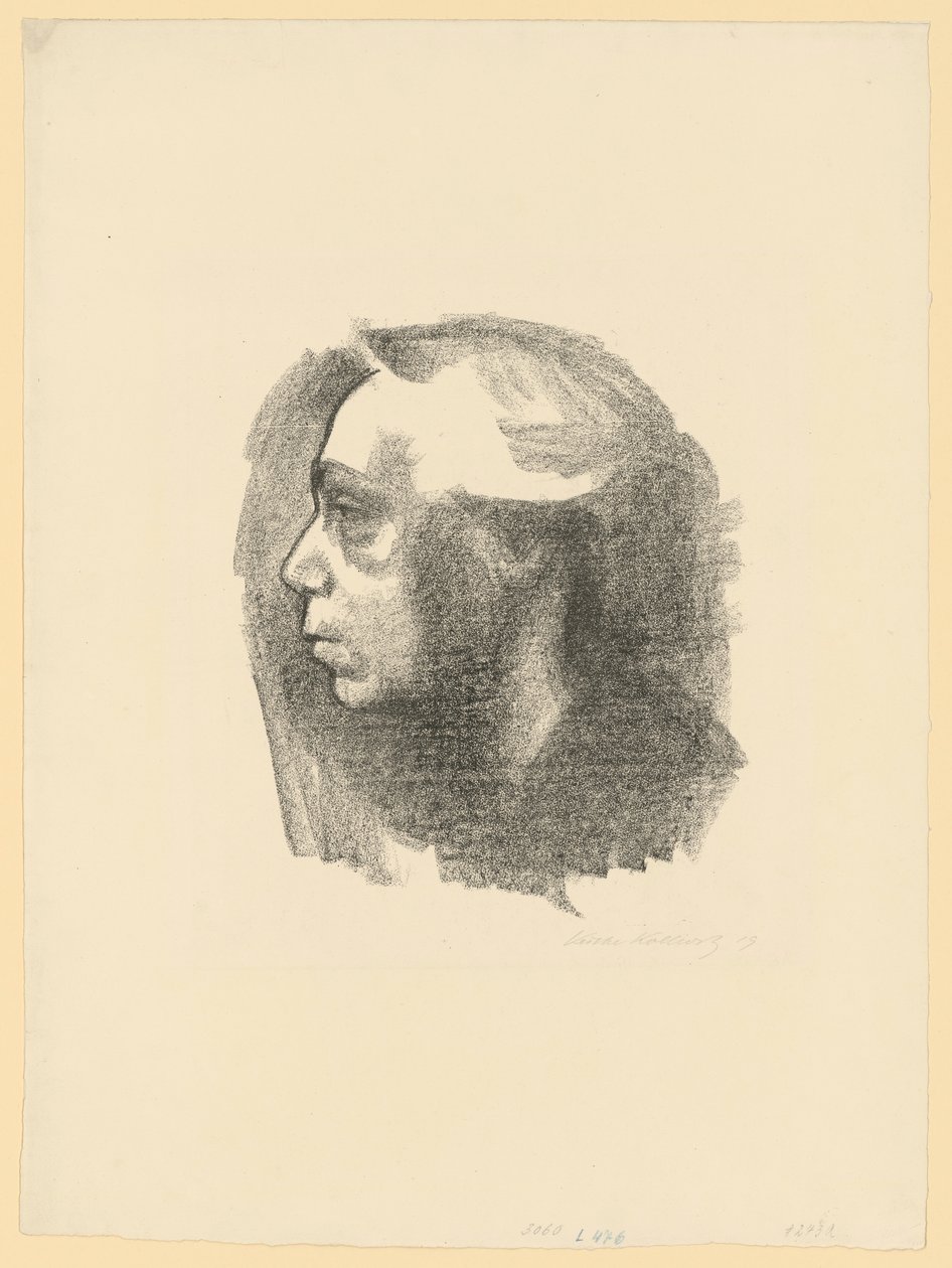 Autorretrato (1.º estado) de Käthe Kollwitz