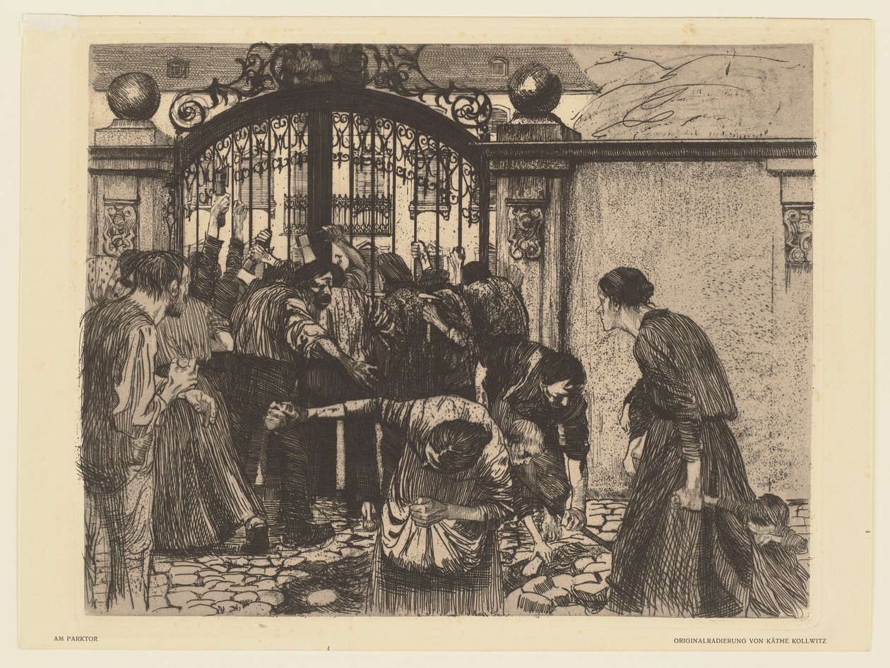 Folha 5 do ciclo «Uma revolta de tecelões» de Käthe Kollwitz