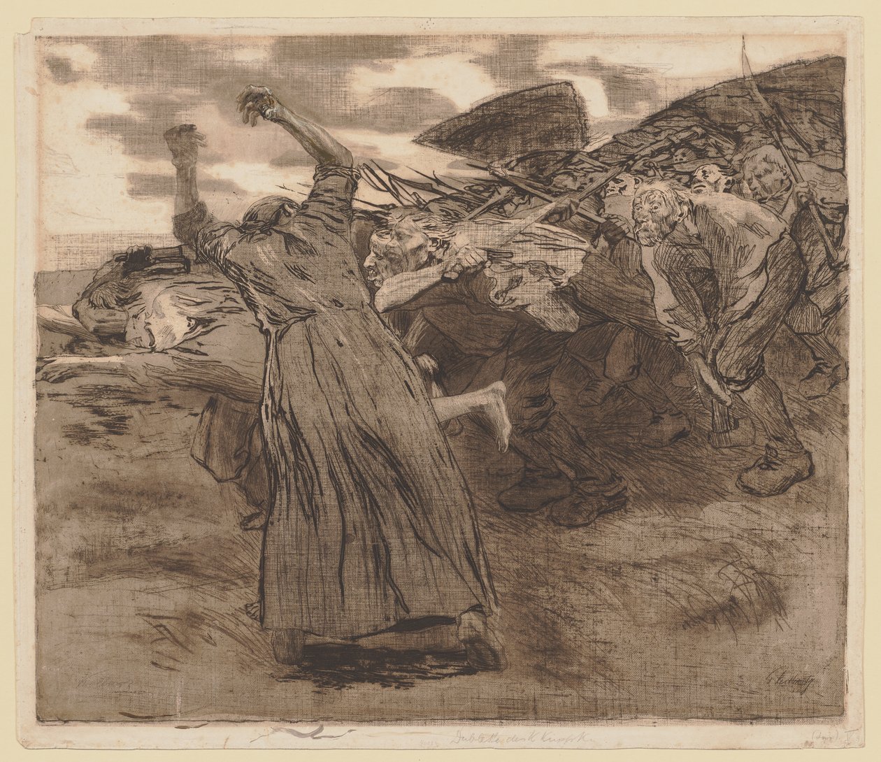 Folha 5 do ciclo «Guerra Camponesa» de Käthe Kollwitz